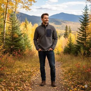 Alaskan Hardgear Blackburn 1/4 Zip Fleece Pullover Mock Neck Gray 2XL Duluth